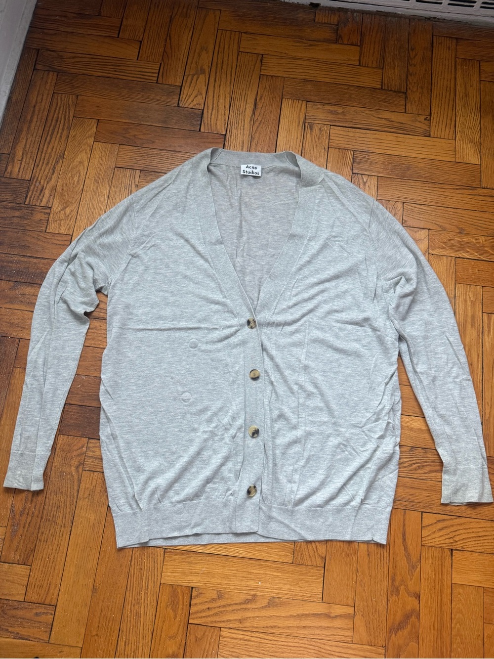 Acne Studios Gray Oversized Cardigan sweater